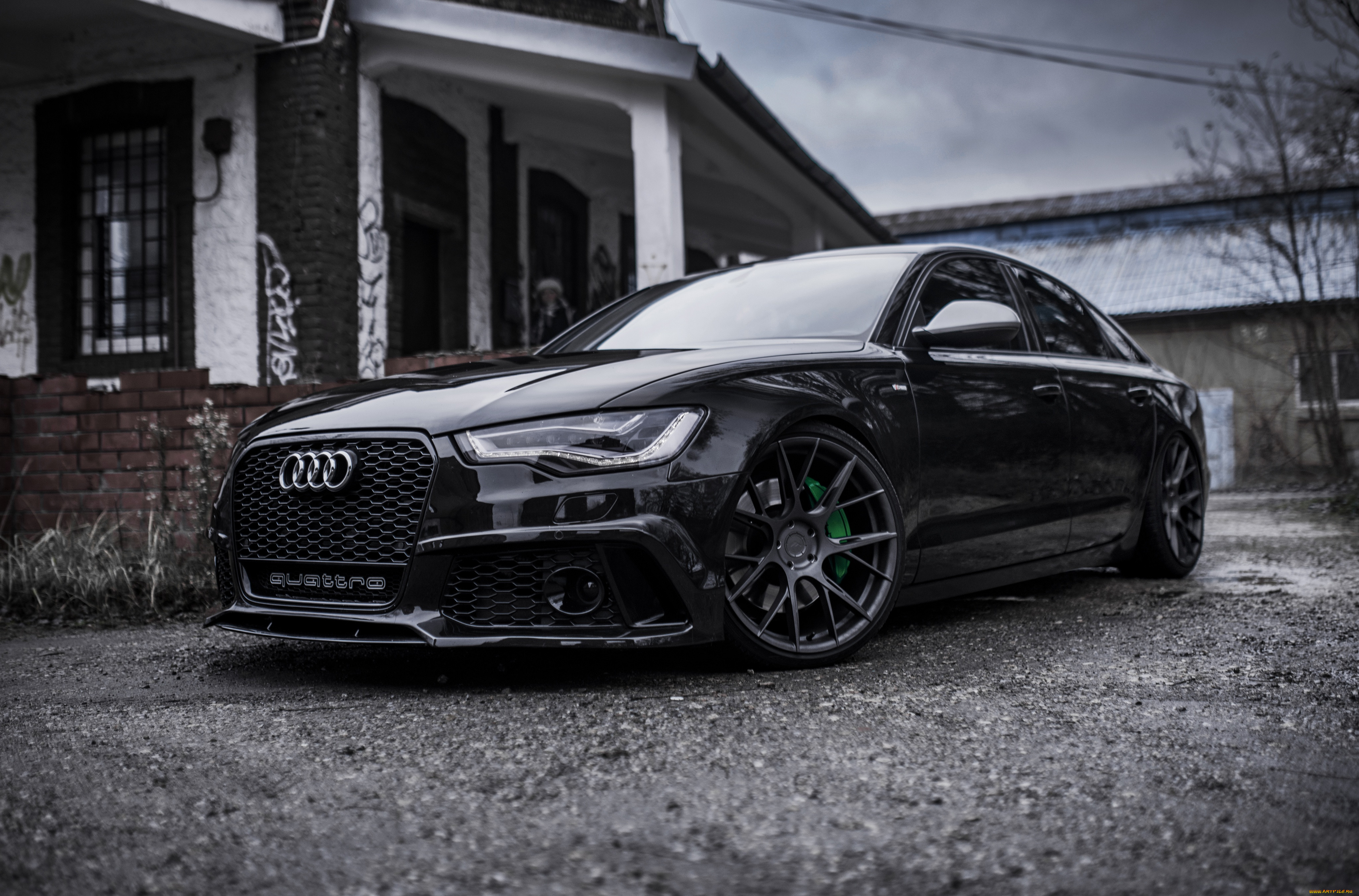 , audi, red, front, rain, road, s5, stance